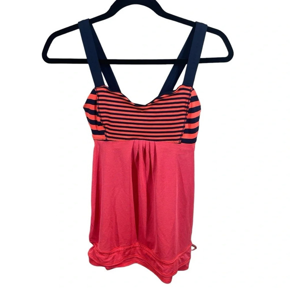 Lululemon no limits running tank top built in bra neon orange women’s 6 - Picture 1 of 8